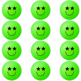 Soulchen 12 Pcs Glow in The Dark Table Tennis Balls Smile Face Table Tennis Balls for Outdoor Practice Party Games Goodie Bag Stuffers Gag Gift Cats Toys