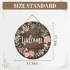 PASDUCHAS Front Door Welcome Sign, Rustic Round Wreath Colourful Floral