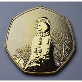 The Commemorative Coin Company MERRY CHRISTMAS 24ct Gold Commemorative. Snowman/Reindeer/Tree Gift/Present/Stocking Xmas/Festive