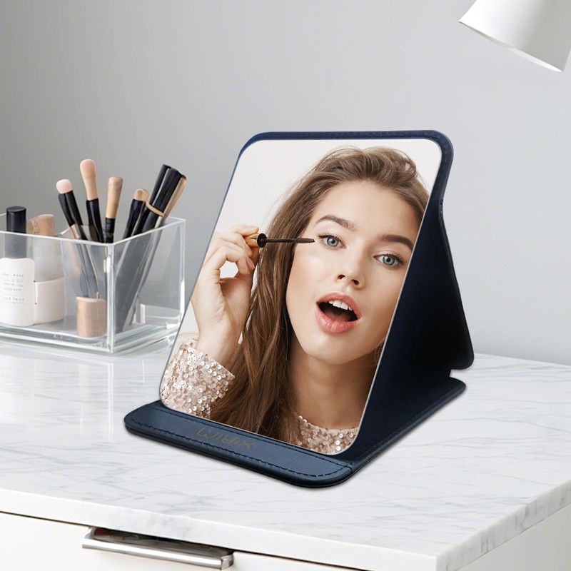 gogofree Foldable Desktop Mirror, 8" × 6" Adjustable Angle Makeup