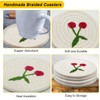 Earndodo Round Cherry Woven Drink Coasters, 5 Inches Cotton Rope