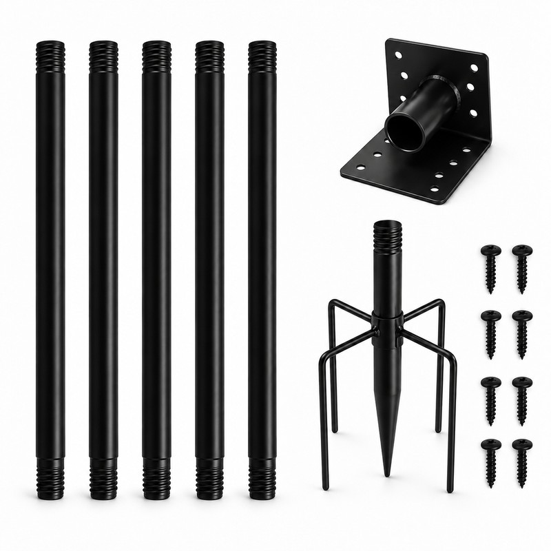 79 Inch Bird Feeder Pole, Heavy Duty 1 Inch Metal