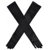 TRIXES Silk Style Elbow Length Gloves Retro Black