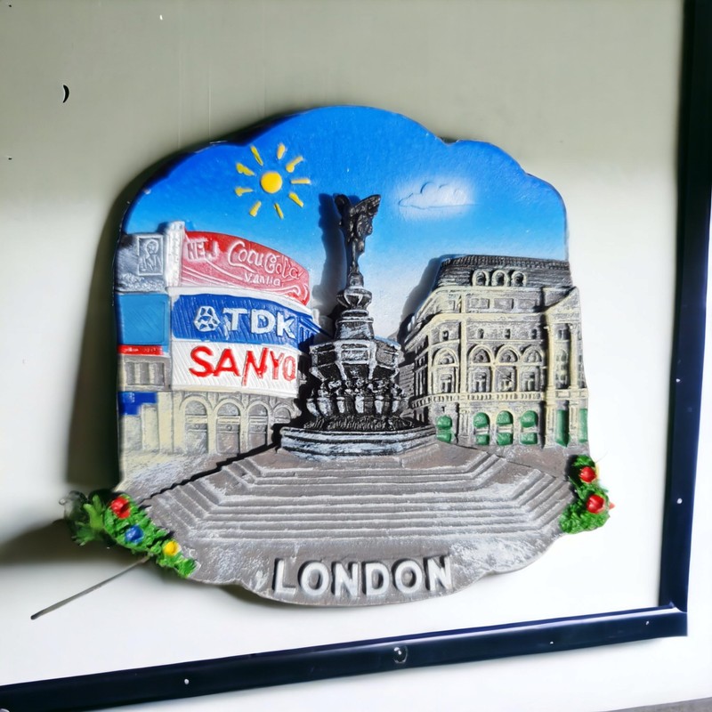 London Eros Fridge Magnet - Piccadilly Circus Statue and Lights