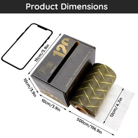 Segbeauty Highlight Foil, Aluminium Foil Hairdresser, Aluminium Foil for Hair, Hairdressing Foil Strands for Hair Decolouring, Hairdressing Accessories (120 mm x 50 m, Black - Golden)