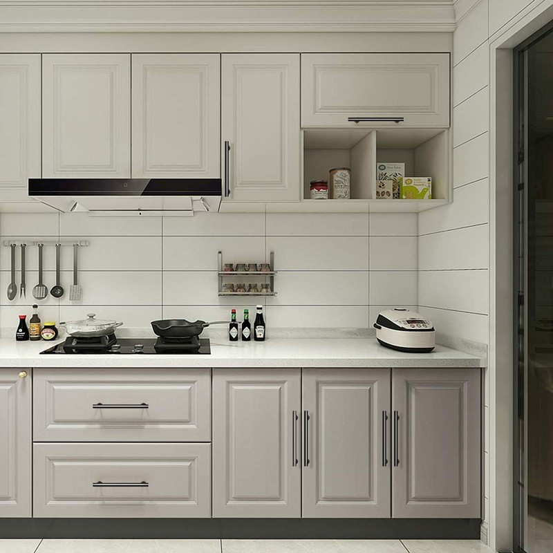 Probrico 15 Pack Stainless Steel Cabinet Pulls,Black Handles Kitchen Cabinet