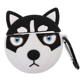FELTECHELECTR 3D Husky Earbud Case Wireless Headset Cover Pro/3 Earbuds Case Scratchproof Portable Charging Box Carabiner Color