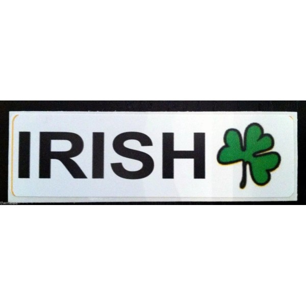 IRISH SHAMROCK HELMET BUMPER STICKER DECAL MADE IN USA 3.5