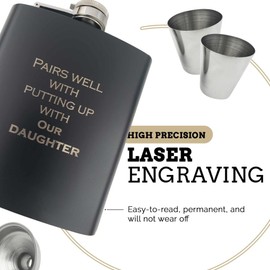 Son in Law Gifts Funny Flask, Son in Law Gifts from Mother in Law, Son in Law Gift on Wedding Day, Gifts for Daughters Boyfriend, Son in Law Gifts from Father in Law, Gifts for Future Son in Law (Our)