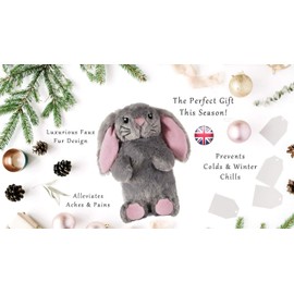 Cute, Fun & Cuddly Hot Water Bottle in Luxurious Faux Fur (1 Litre) (Bunny) by Deseo