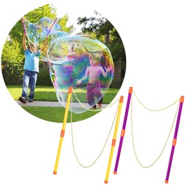 2 Pairs of Bubble Sticks, Giant Soap Bubbles for Children Adults, Giant Soap Bubbles Bubble Wand Giant Bubble Maker Toy, Bubble Wall, Telescopic Design, Easy to Carry