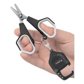 Pullther PE Line Cutter, Fishing Scissors, Fluoro, Nylon Cutter, Line Cutter, Portable Scissors with Pinon Reel (Black Ash)