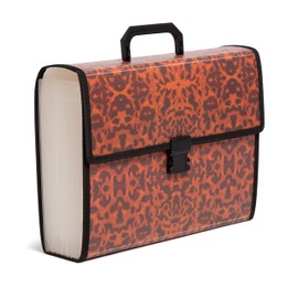 U Brands Expandable 26-Pocket Performance Poly File Folder, Office Supplies, Leopard Print, 13.11” x 10.24”