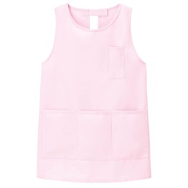 Infirmiere (An Famie) No-Iron Round Apron for Childcare and Caregiving with Large Capacity Pockets and Two-Stage Buttons, Pink