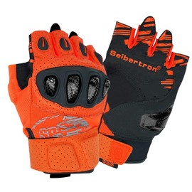 Seibertron SPS-5 Unisex Touchscreen Road Racing Motorcycle MTB Sports Gloves Also fit BMX MX ATV Mountain Bike Bicycle Cycling Off-Road/Dirt Bike Motocross etc Half Finger Adult Orange L