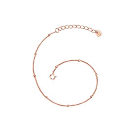 GLANZSTÜCKE MÜNCHEN Women's Bracelet Balls Sterling Silver Rose Gold-Plated 17 + 3 cm - Silver Bracelet with Beads in Rose Gold, Silver, without stone
