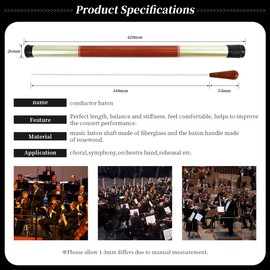 Domofa Music Baton Conducting Baton Orchestra Baton with Case Rosewood Handle