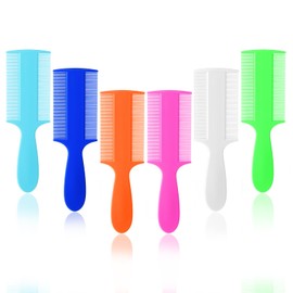 Lusofie 6Pcs Multi-Purpose Comb for Hair, Dandruff, and Lice Control (Babies, Adults, Pets) - Double Sided, Fine Teeth, Plastic, 6 Colors