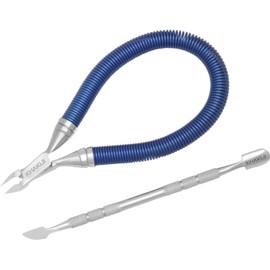 Cuticle Remover and Cutter with Cuticle Pusher – Professional Stainless Steel Cuticle Nippers and trimmer with sharp blades for Manicure and Pedicure