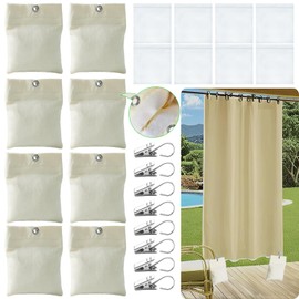 WUBOECE 8 Pack Outdoor Curtain Weights, 15oz Outdoor Curtain Sandbag Weighted Bags Drapery Weights Bottom Patio Curtain Weights Bags Holder Clip for Pergola Drapes Cabana Gazebo Garden