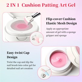 TADOPRO Ombre Gel Nail Polish Kit- 10 Colors Patting Gel Polish & 100 Mini Nail Sponges for Ombre & Grabbing Pen, Gradient Gel Nail Blush Blooming Aura French Nail Art Manicure Kit for DIY Home Salon