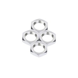 VGEBY 4 Pieces M12 Aluminium Alloy Wheel Nuts 17mm Hex Wrench for 1/8 RC Car Accessories (Silver), silver