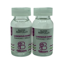 Bloom Hair Products – Luminous Shine Hair Ampoules – Intense Shine and Silky Softness – Professional Treatment – Box of 12 units of 12 ml