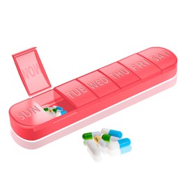 PTGRSWK Weekly Pill Organiser 7 Day Large Pill Box BPA-Free Travel Pill Case for Vitamins & Supplements
