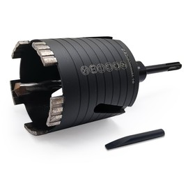 GVHAKG Diamond Core Drill Bit, Socket Countersink Core Drill Bit, Set 82 mm, Segment Height 10 mm, Side Slotted, with Pilot Drill 10 x 120 mm, of Electric Flush-Mounted Boxes in Concrete, Masonry and