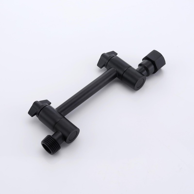 Senhozi Matte Black Shower Head Extension Arm, 4 Inch Brass