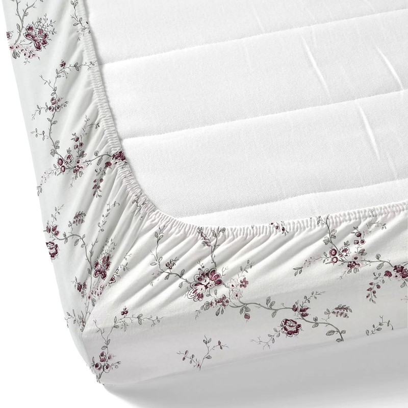 LINENWALAS 100% Cotton Percale Double Size Fitted Sheet Only, Printed