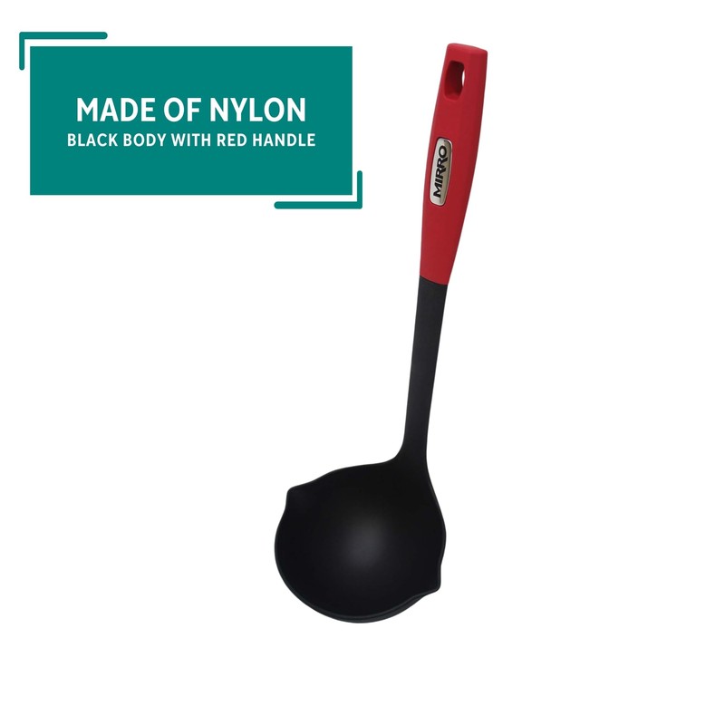 MIRRO 8oz XL Canning Ladle, Black with Red Handle