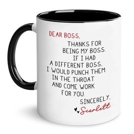 Dear Boss Mug Thanks for Being My Boss If I Had A Different Bosses Mugs Funny Appreciation Gifts for Coworkers From Employees Thank You Gifts for Coworkers Friends, Birthday Gift for Men Women