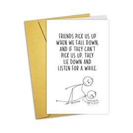 Nchigedy Funny Friendship Card for Friends, Encouragement Card, Support Cards, Just Because Cards, Thinking of You, Friend Gifts Idea, Friends Pick Us When We Fall Down