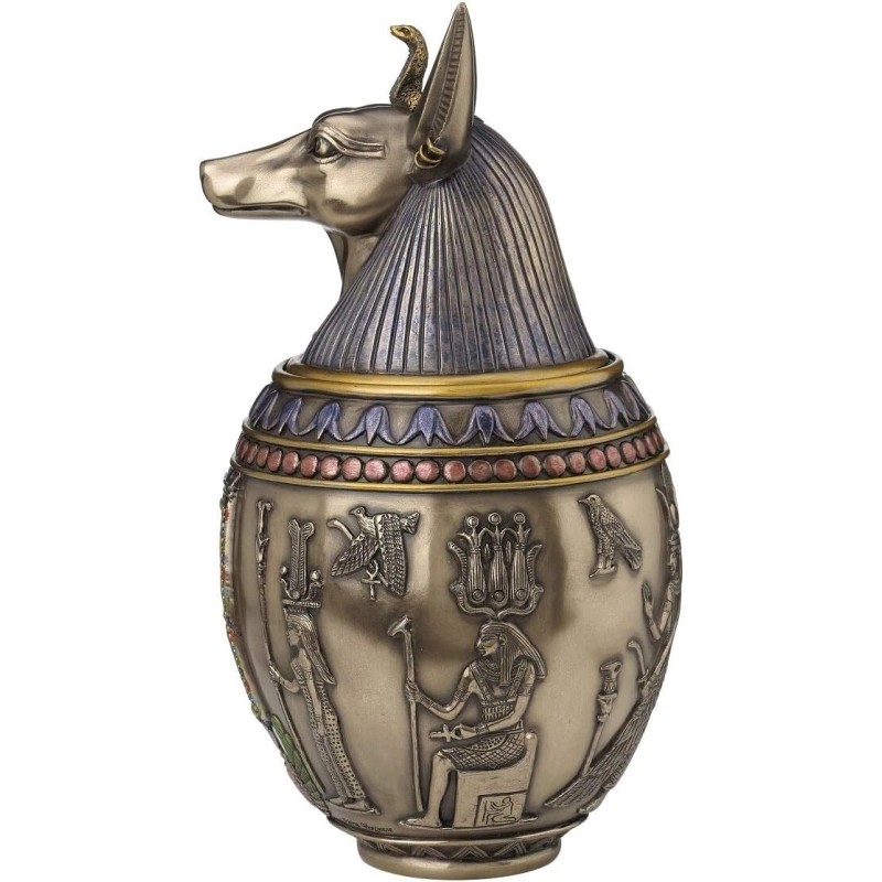 Veronese Rare Egyptian Anubis Dog Memorial Urn Canopic Jar Sculpture**WEL