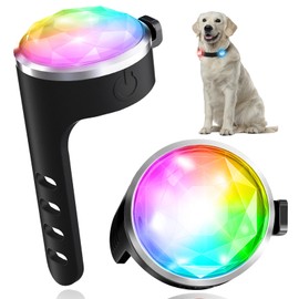 Tubasion Rechargeable Dog Collar Light, 2024 Best 7 Color Changing Light for Dog Collar with 100% Waterproof and Durable Silicone Band. Dog Lights for Night Walking, Camping, Bike