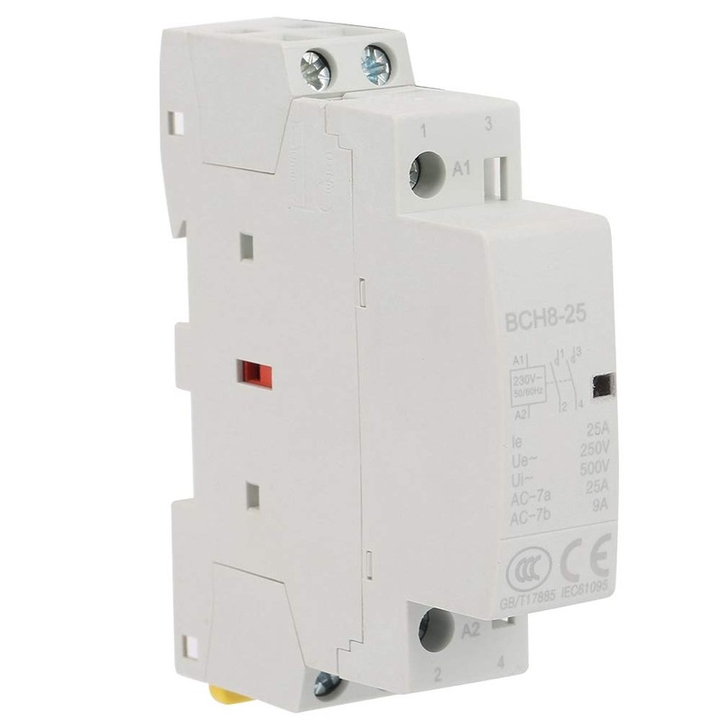 2P 25A AC Contactor, 220V/230V 2NO 50/60HZ DIN Rail Household