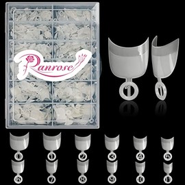 Ranrose Puntas de uñas cortas: 600 uñas postizas ovaladas cortas de media cubierta, 12 tamaños, uñas acrílicas postizas redondas con caja