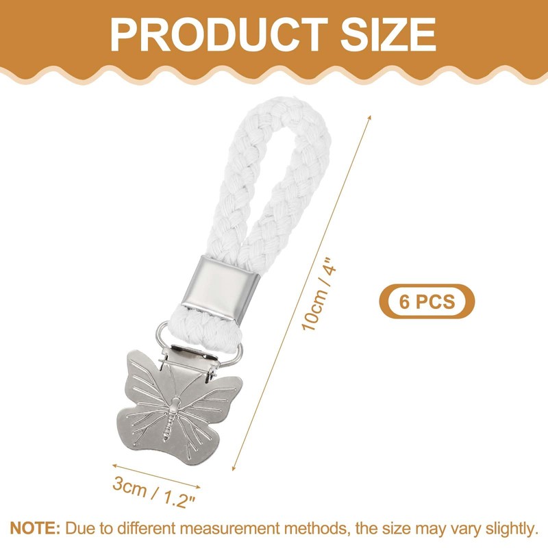 sourcing map 6 Pcs Tea Towel Clips with Cotton Loop