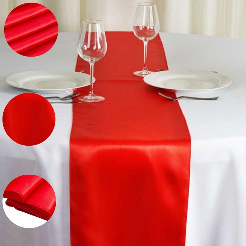 Satin Table Runner,27*270cm Long Smooth bright silk fabric party table