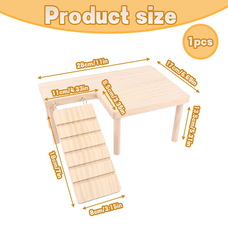 Hamster Platform, Funny Wooden Hamsters Shelf Hamster Cage Platform Suitable