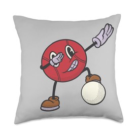 Bocce Balls Set Boccie and Ball Set Apparel Jack Bocci Dab Bocce Ball Throw Pillow, 18x18, Multicolor