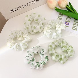 delonix Scrunchie Hair Elastics, Stylish, Hair Accessories, Chiffon Style, 5-Piece Set