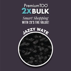 Sensationnel PremToo bulk weaving – 2x jazzy water human hair blend for boho, knotless box or curly loose wave styles - 1 pack (22 inch, 1 JETBLACK)