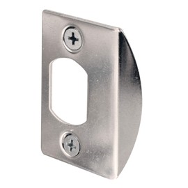 Prime-Line MP2234 Standard Latch Strike, 1-5/8 In., Steel, Chrome Plated Finish (2 Pack)