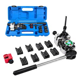 Professional Brake Line Flaring Tool Kit - 45 Degree Single, Double and Bubble Flares Pipe Flare Tool for 3/16", 1/4", 5/16", 3/8" Brake Repair Brake Flaring Tools Brake Line and Tubing Flaring Tool