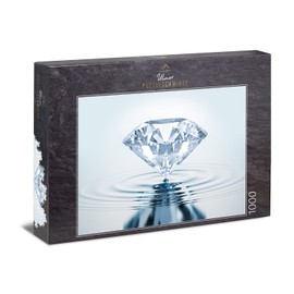 Ulmer Puzzleschmiede - Precious Silent Jigsaw Puzzle - Classic 1000 Pieces with Diamond Motif - Exquisite White Crystal Diamond Reflects Yourself in the Silent Water - Gemstone Puzzle for Adults