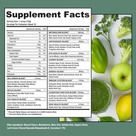 Super Greens Powder with 50+ Superfoods – Daily Green Juice for The Whole Family – Delicious Green Powder Drink Mix – Black Cherry Flavor - 10 Servings