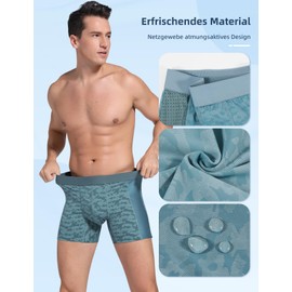 Carer Pack of 3 Cool and Breathable Incontinence Pants Men, Fashionable Men's Incontinence Boxer Shorts with 80 ml Absorbent Pad, Bubble Leaks, Light Incontinence, Light Blue, Light Green, Size L