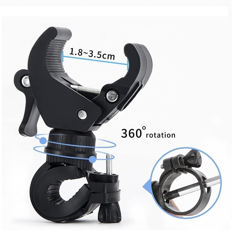 Pack of 2 Bicycle Torch Holder, 360 Degree Rotating Bicycle